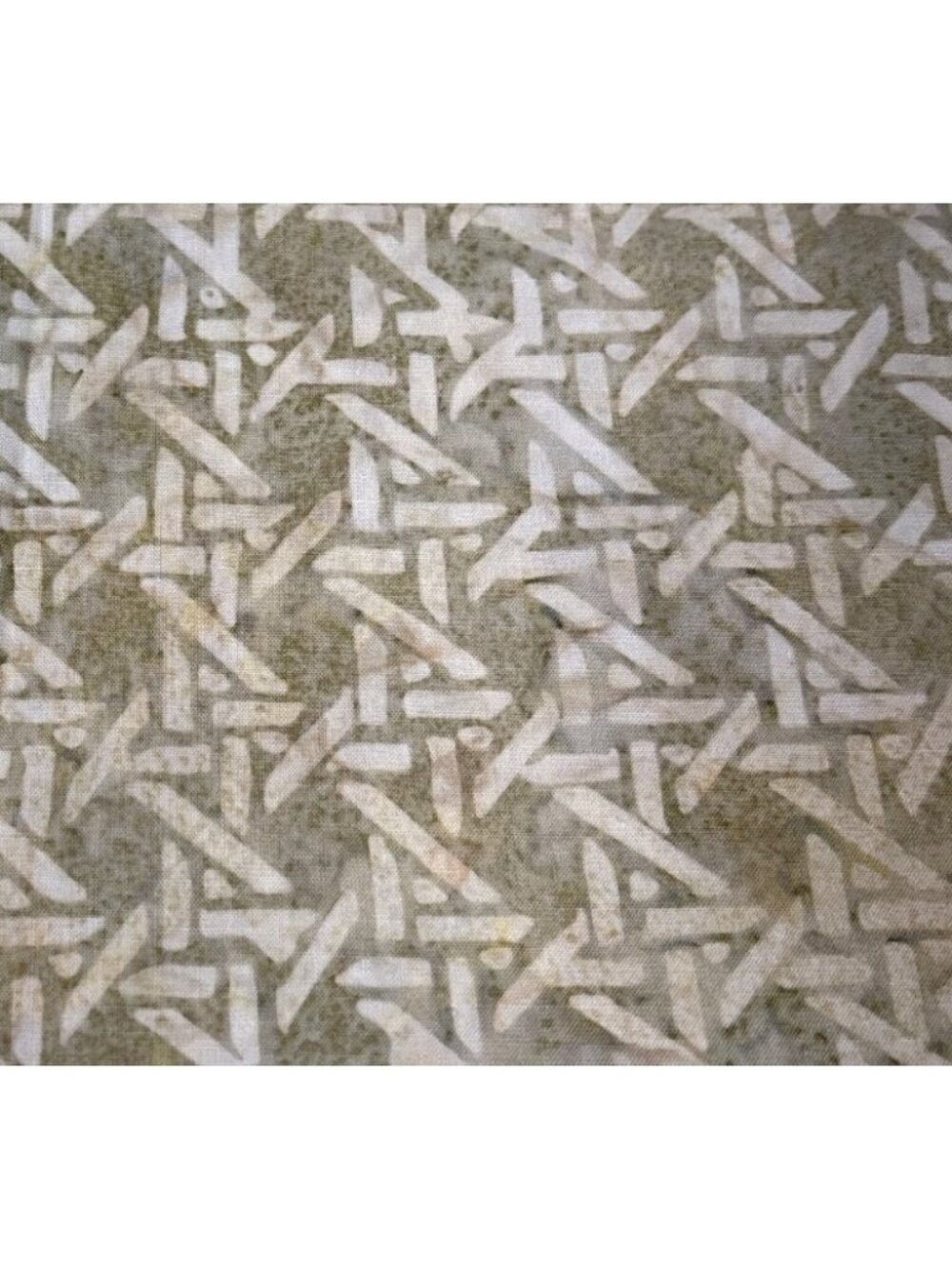 Abstract Geometric Olive Green Batik Cotton Fabric 17 x 42" Quilting
